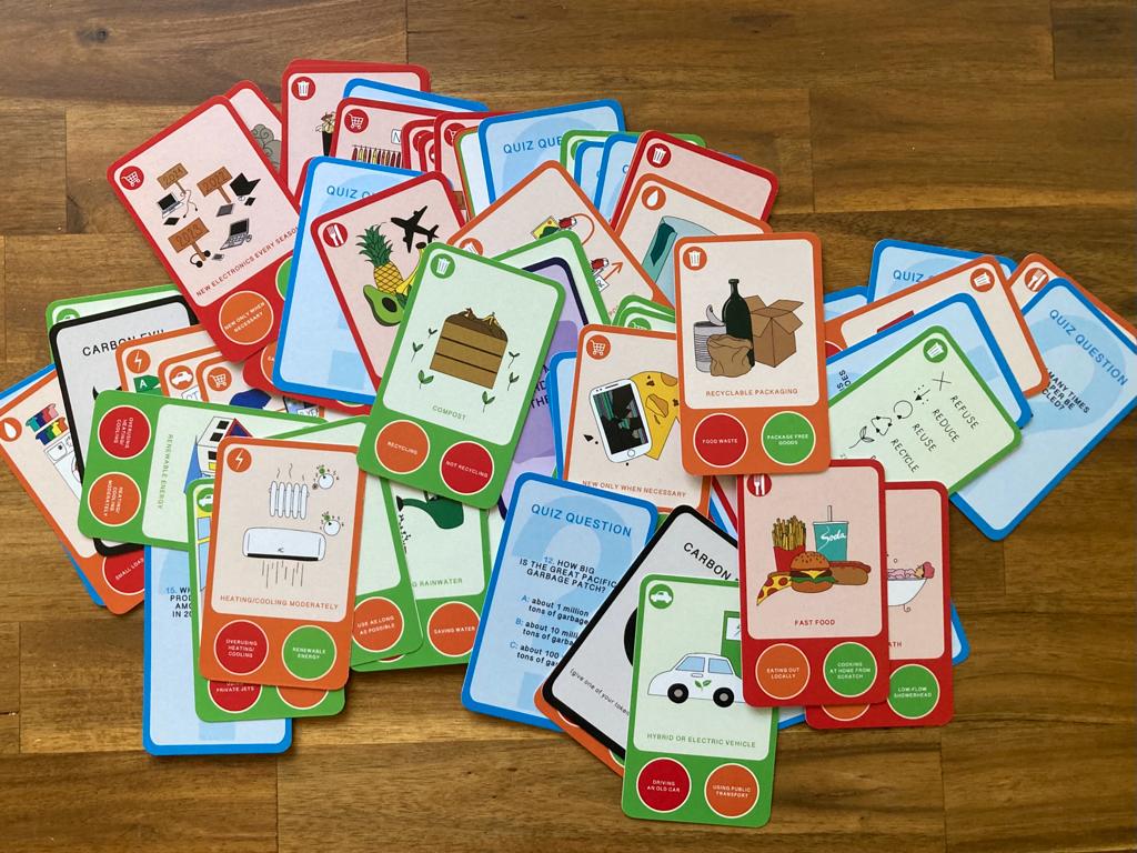 The Carbon Footprint eco board game cards