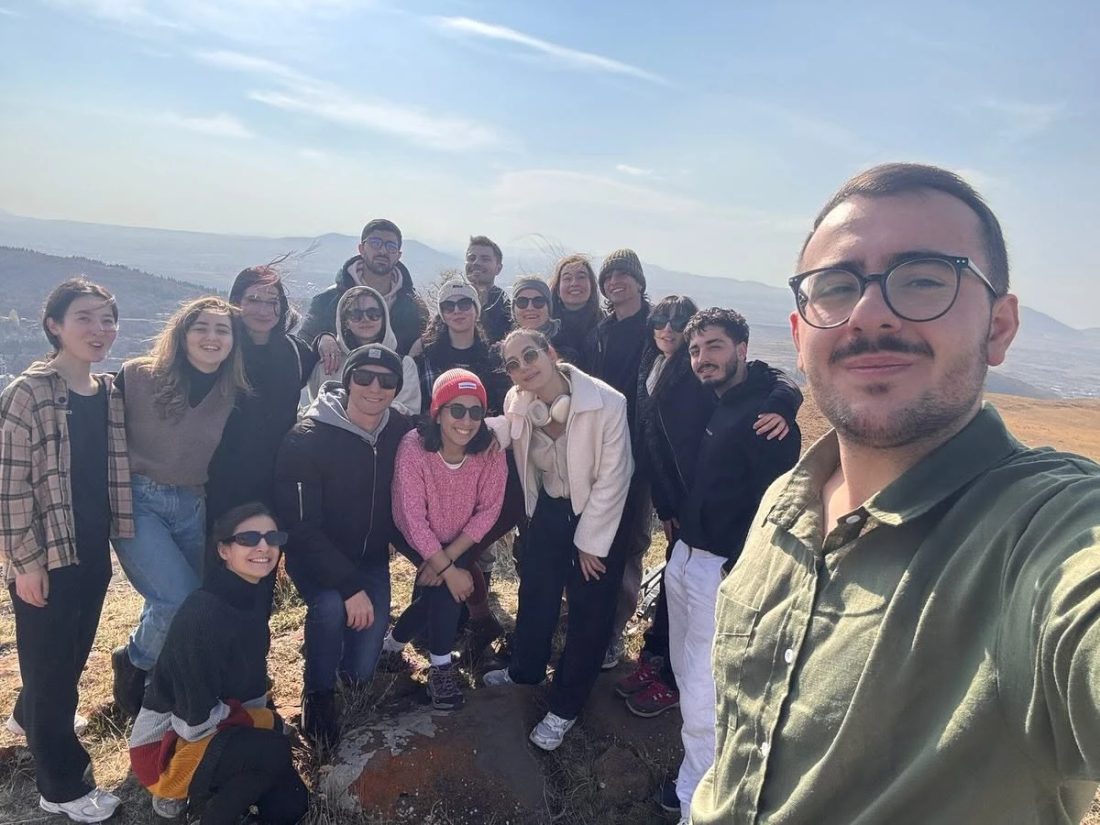 The group on a hilltop in Armenia